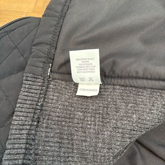 Straight Down Alpha Omega Grey Black Full Zip Quilted Jacket XS - Picture 6 of 7